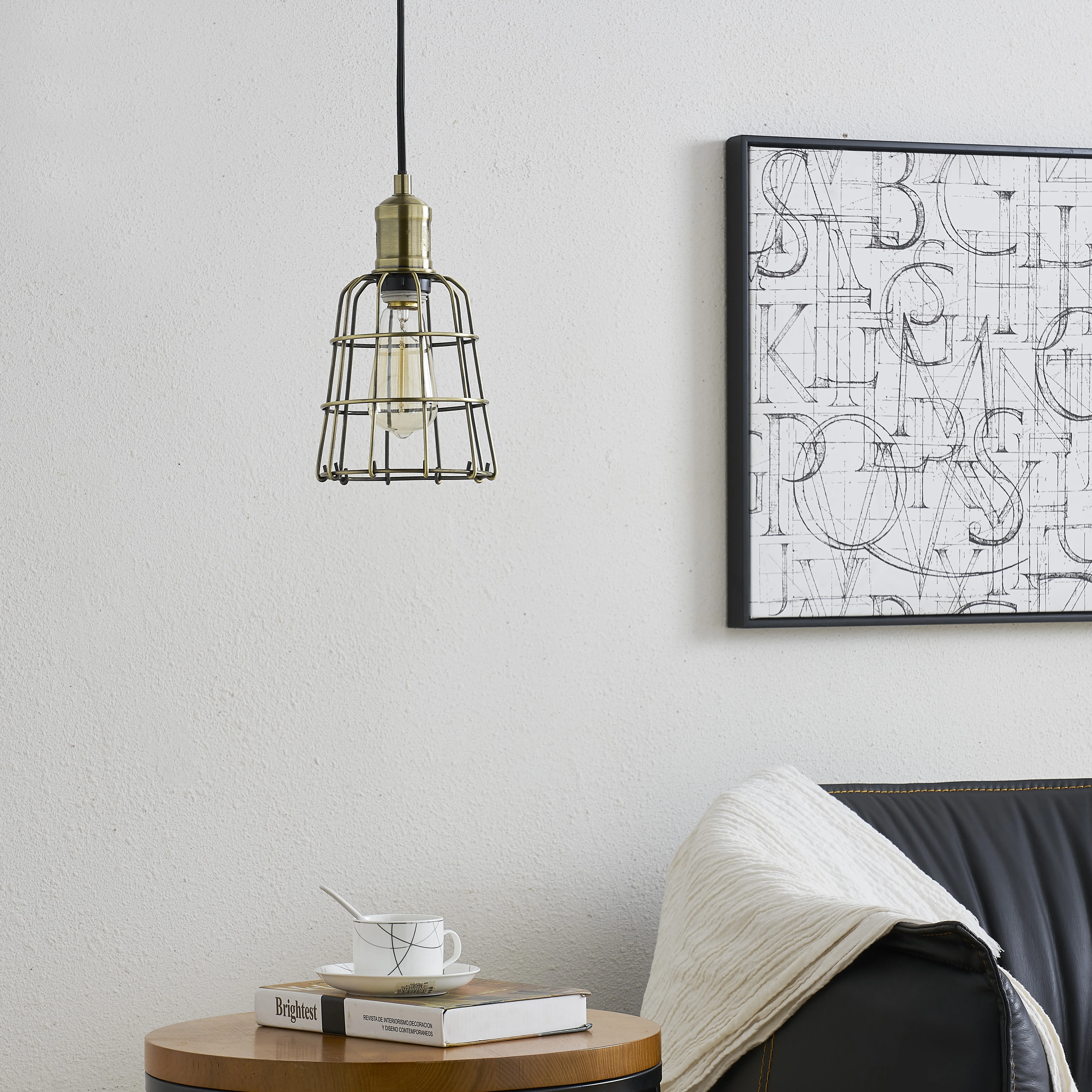 Retro industrial birdcage simple brass color wrought iron creative unique chandelier lampshade