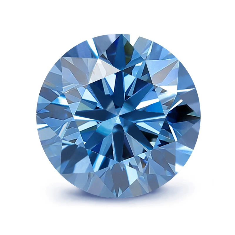 Hot Selling Dark Blue Loose Moissanite Stones 6.5mm 8mm 9mm 1Ct Round Brilliant Cut Excellent Quality Moissanite