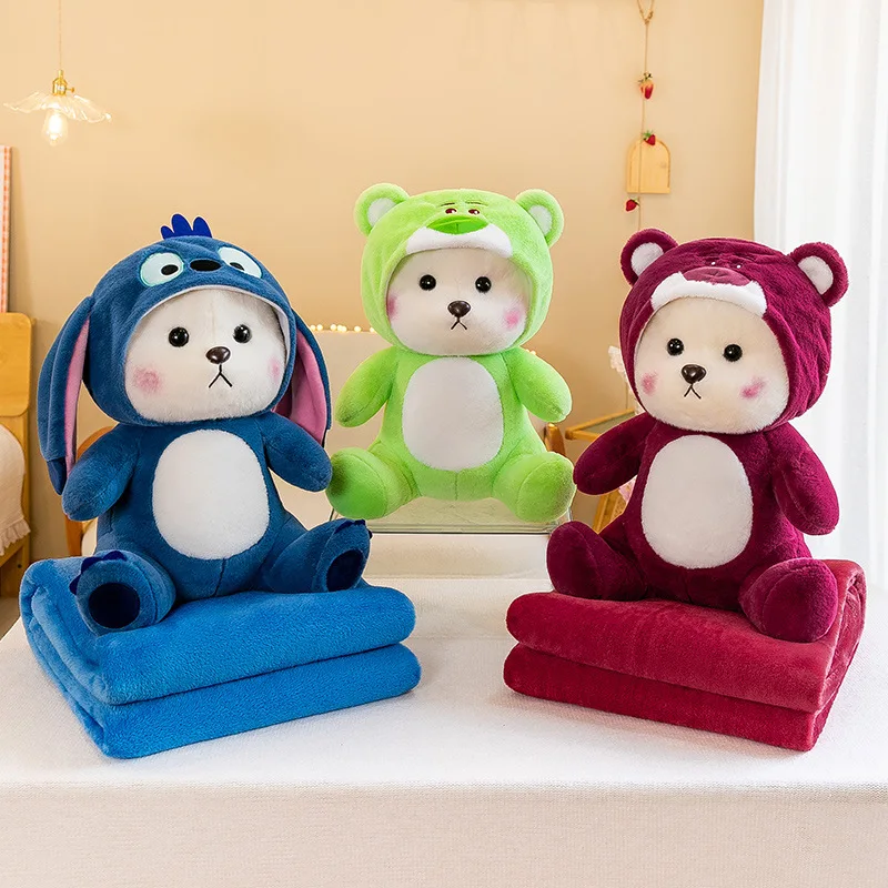 Cartoon throw pillow blanket 2-in-1 Car comforter blanket for children