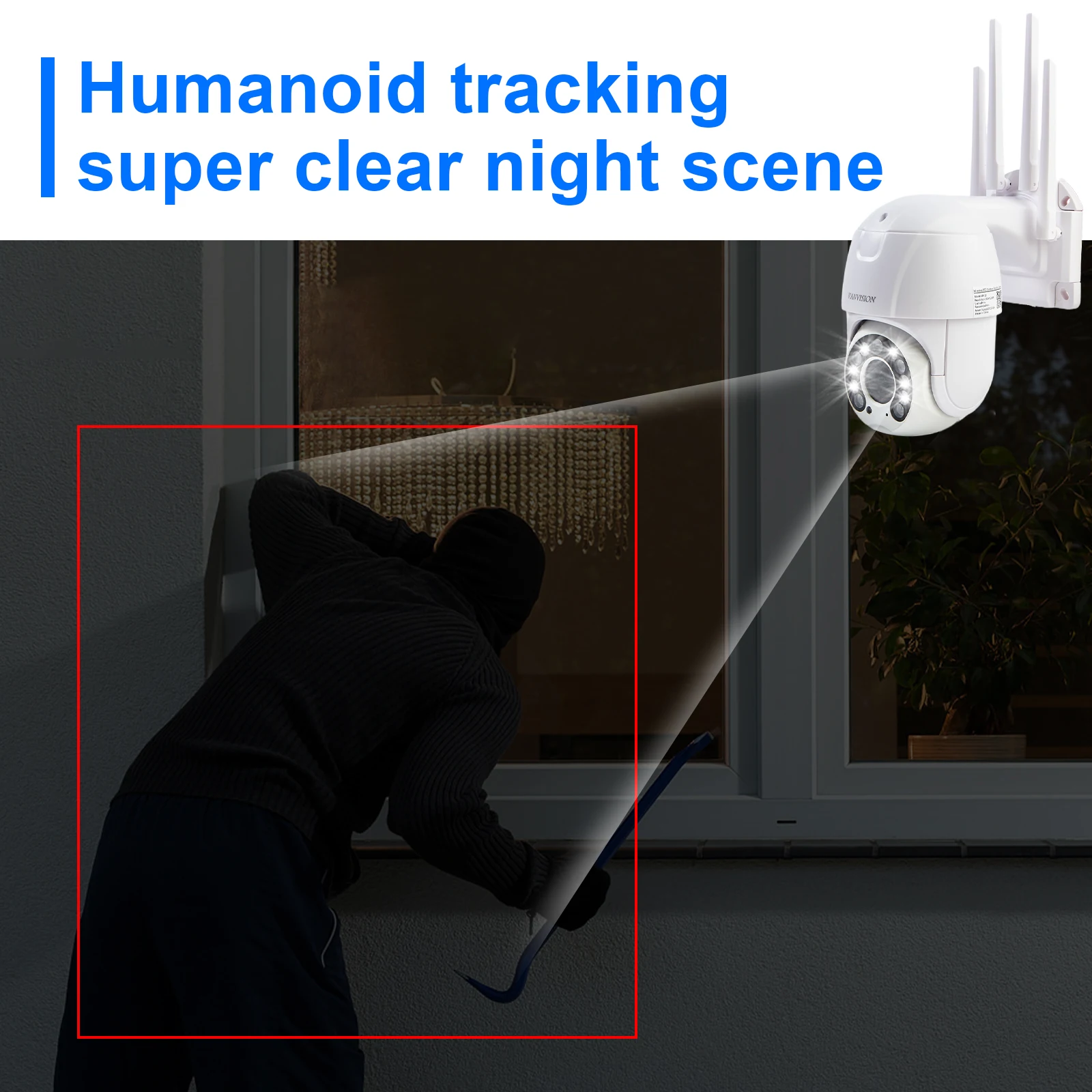 2022 VANVISION Icsee App 3mp 5mp Outdoor Waterproof Camera Auto Motion Tracking Wifi Cctv Camera Wireless Ptz Ip Camera