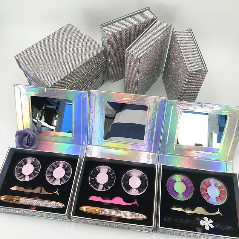Diamond Lash Book Dramatic Eyelashes Package Hot Sale Wholesale Box 25MM Color Lashes