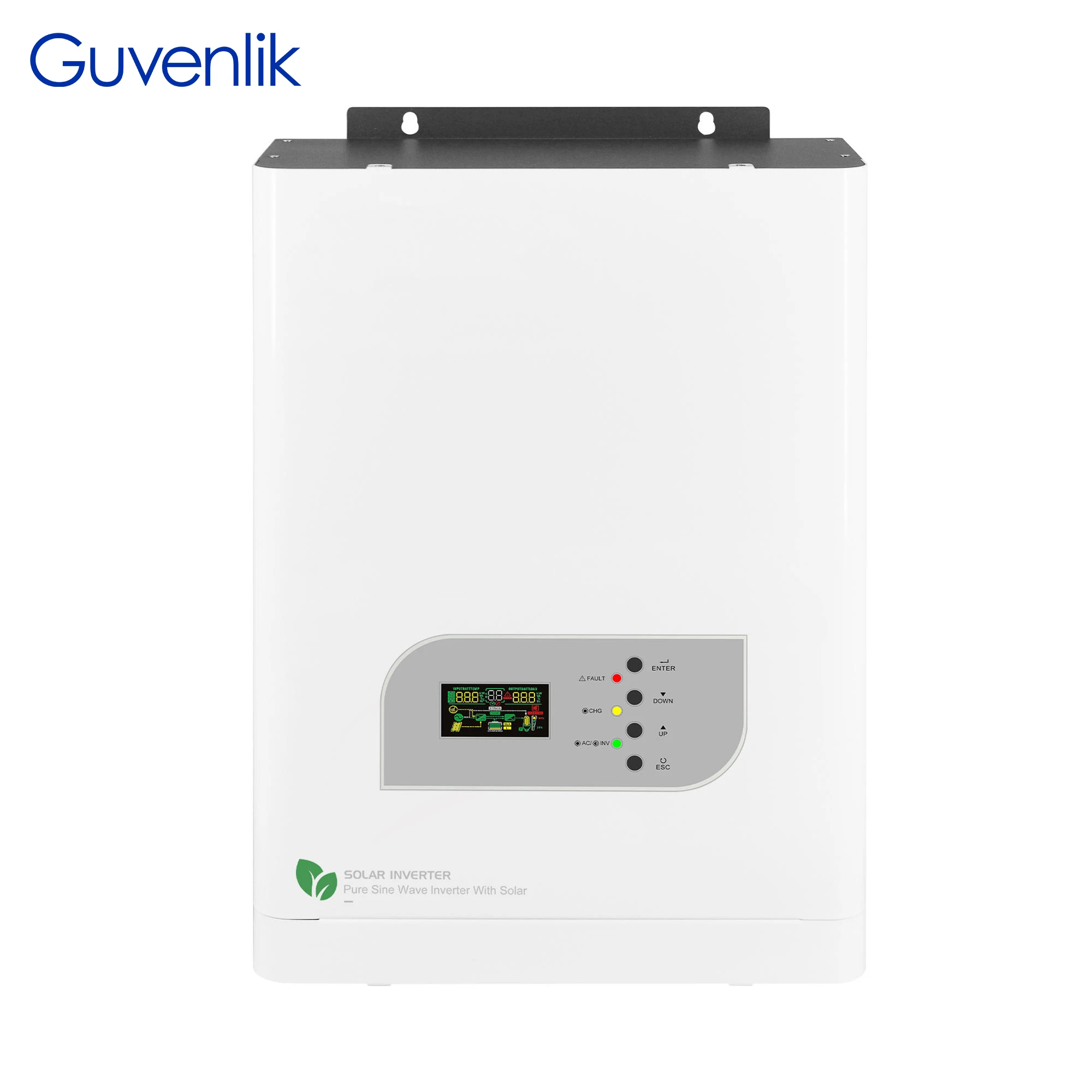 Guvenlik 1200w 2400w Dc Ac Power Pure Sine Wave Low Frequency Off Grid Mppt Charge Controller Hybrid Solar Inverter