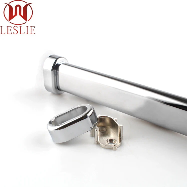 Furniture hardware wardrobe oval guide support tube and thickened side loading rod flange wardrobe rail bracket hanging bracket