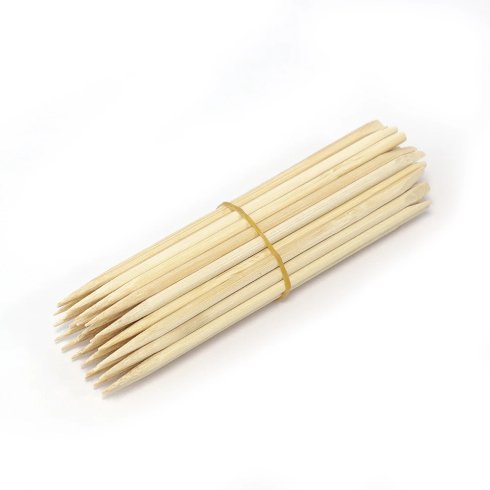 Eco-friendly long bamboo disposable skewers heat resistant barbecue bamboo sticks