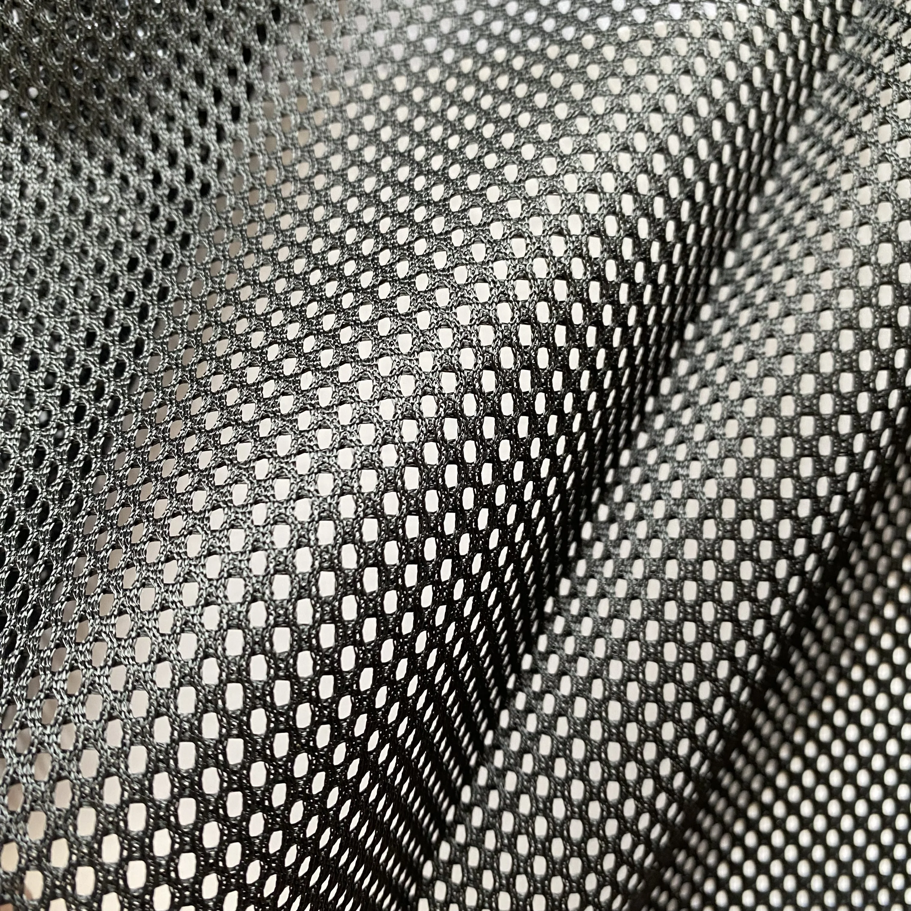 100%polyester knit luxury hard mesh net textile fabric for office chair bag