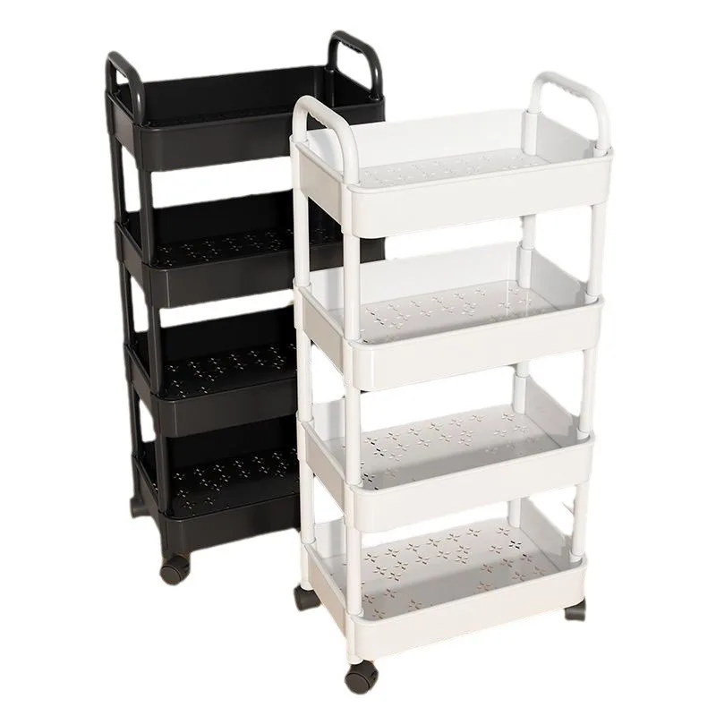 Wheeled trolley Toilet storage rack Living room floor mobile snack storage rack Multi-layer household storage rack