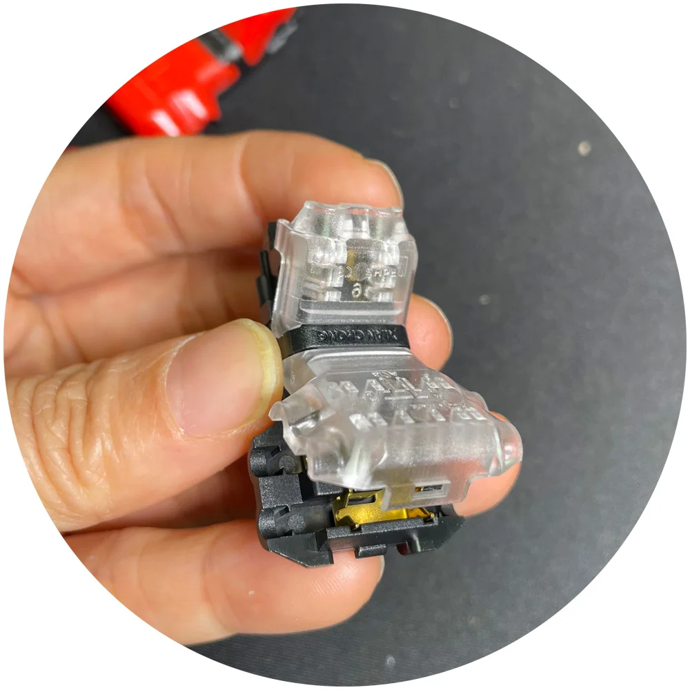 T1 T2 H1 H2 D1 D2 T1A T2A H3 Red Transparent Non Peeled Solderless Fast Quick Splice Snap Wire Connector for Led Light
