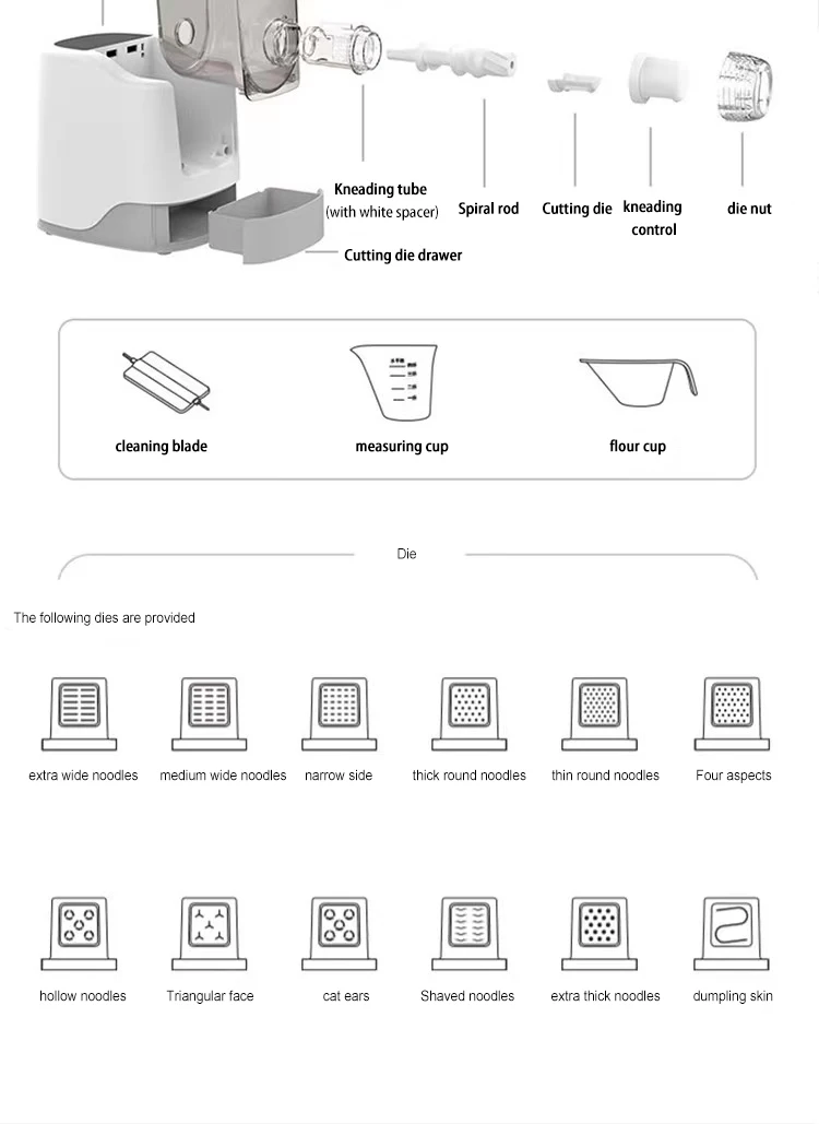 Electrical kitchen automatic electric small mini home plastic noodles spaghetti noodle pasta maker making machine