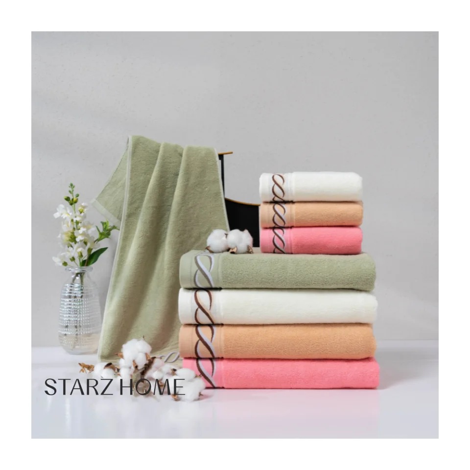 STARZ HOME Luxury White Bath Towel Set hotel cotton face hand hair towels bath 100cotton sport wholesale