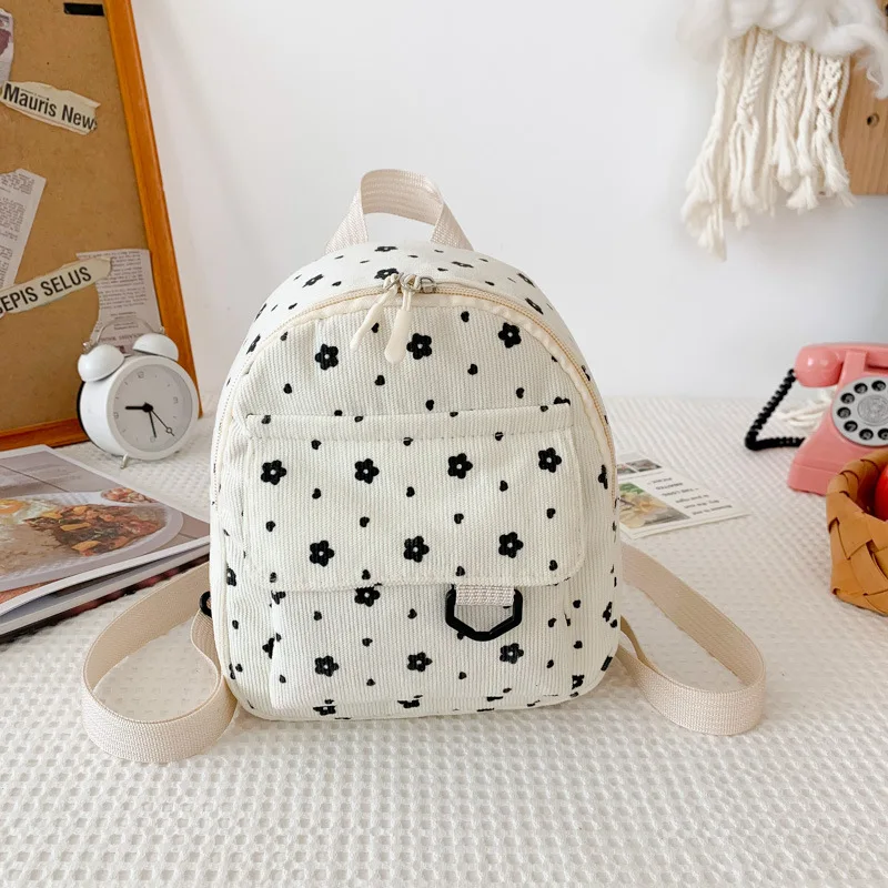 Japanese corduroy cute small bag backpack female 2024 new all-in-one soft sister student backpack