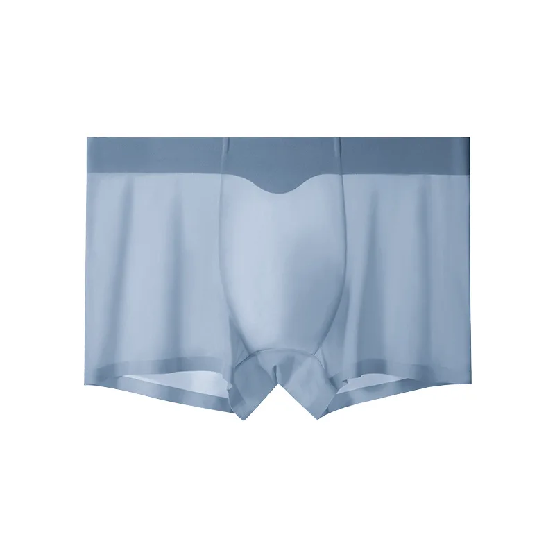Wholesale Custom Original Brand High Quality Facial Mask Underwear Men Thin Ice Silk Seamless Cool Transparent Boxer