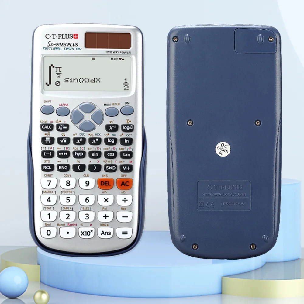 Оптовая продажа студенческих калькуляторов 240 252 401 417 552 функций с 12 цифрами OS-991ES Плюс Научный калькулятор солнечной математики