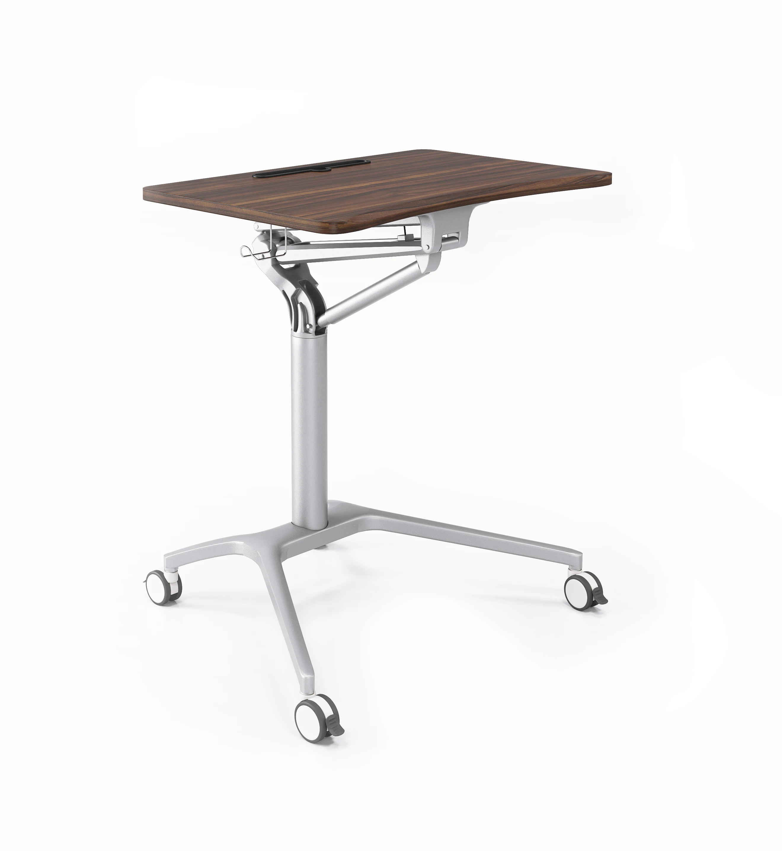 Movable And Height Adjustable Sit Standing Desk With Aluminum Frame GR02