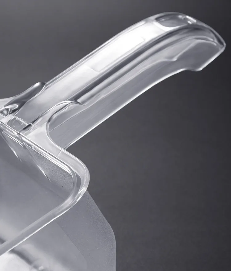 Round Square Clear Plastic Acrylic Long Handle  Food Ice Shovel