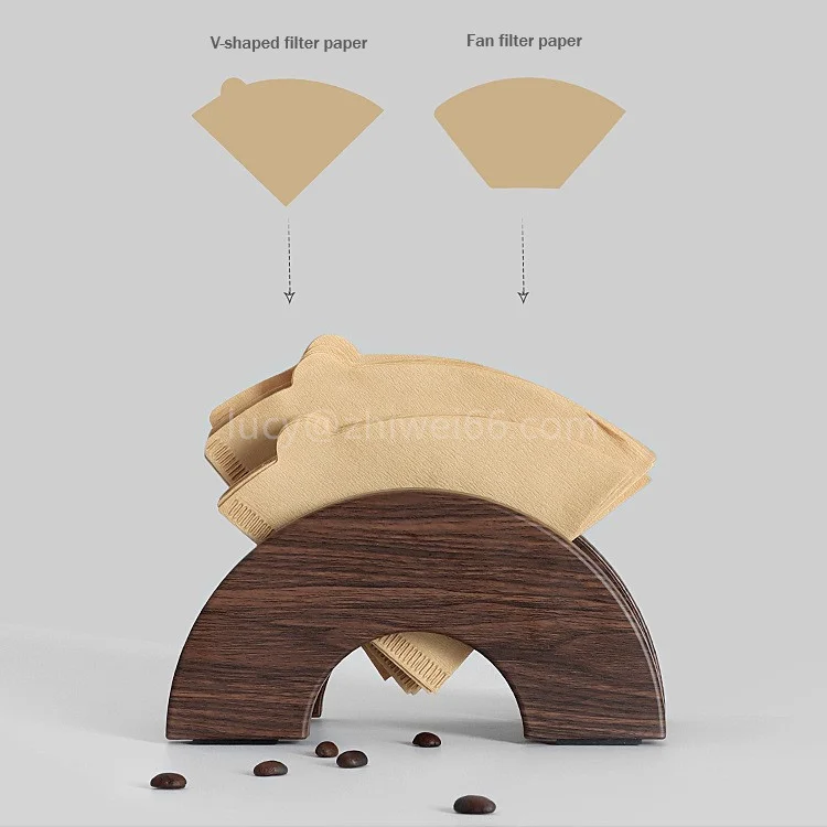 ABS Storage Box Hand Coffee Filter Holder Wood Bracket For Coffee Filter