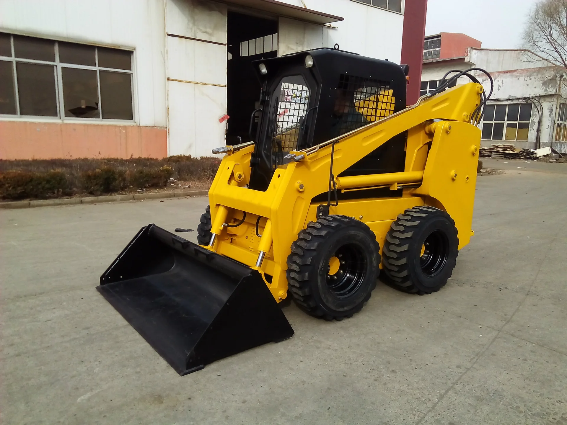Hot sale wheel skid steer loader with bucket mini skid steer auger attachment