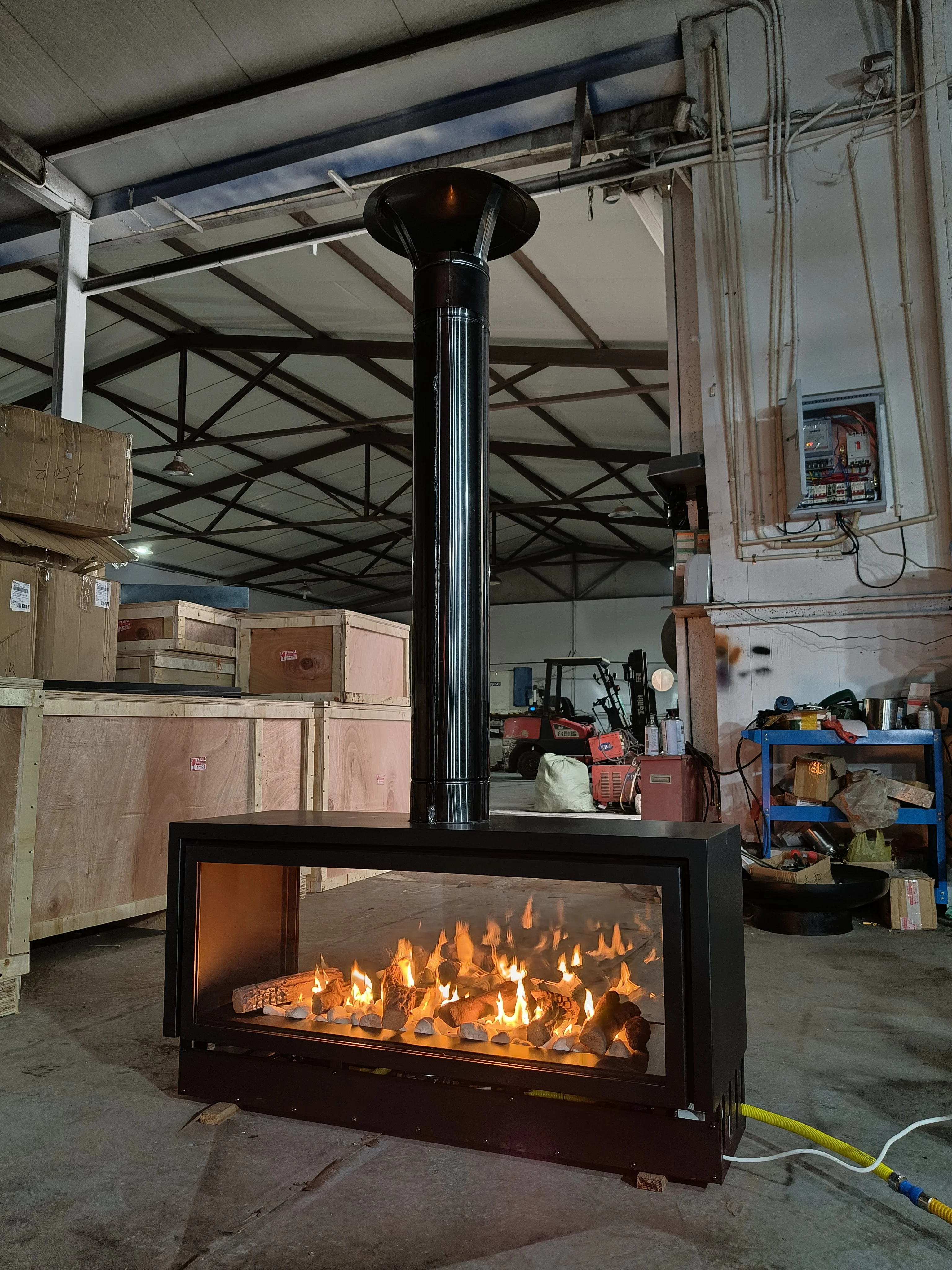Customized Smart Gas Fireplace With or without Remote Control and LED Lighting size 48-80 inches can add fan Gas fuel Fireplace
