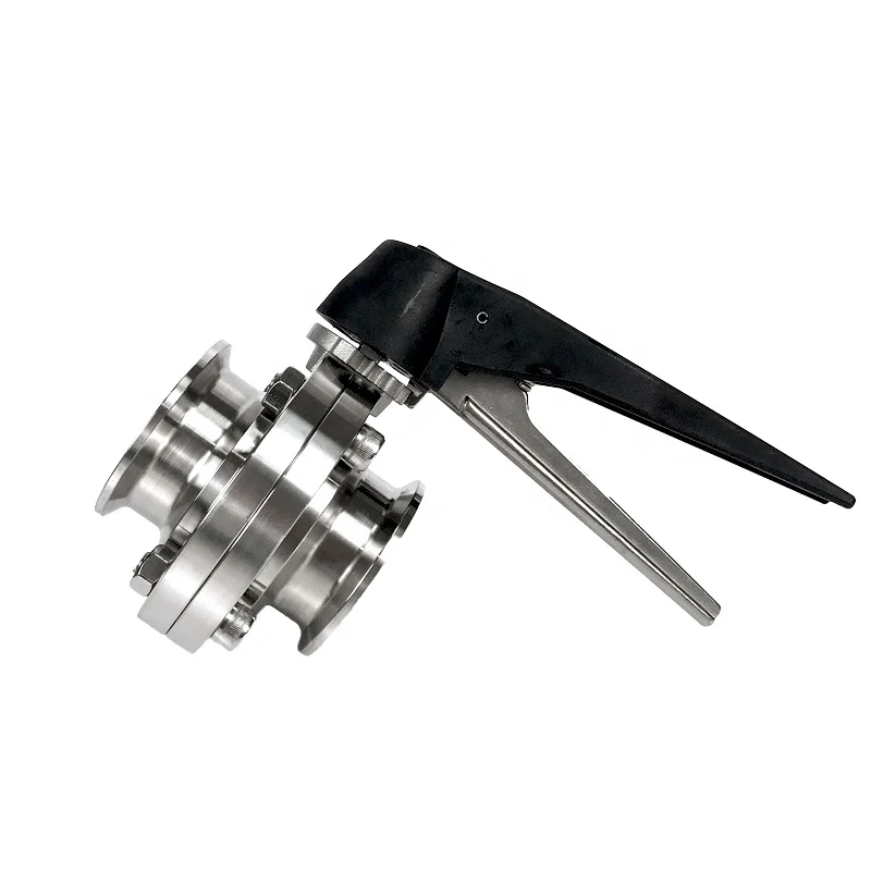 Stainless Steel SMS DIN Sanitary Thread butterfly valve