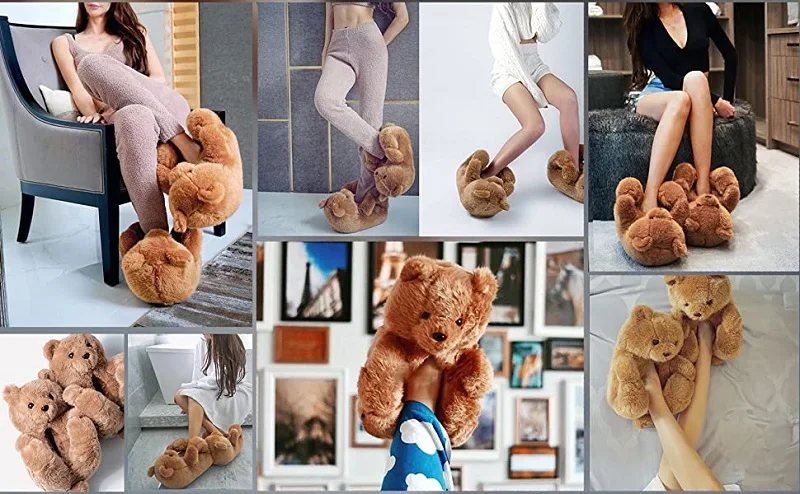 2024 New Arrivals Indoor Shoes Slides Female Fun Winter Fur House Women Slipper Ladies Teddy Bear Slippers for Women and Kids