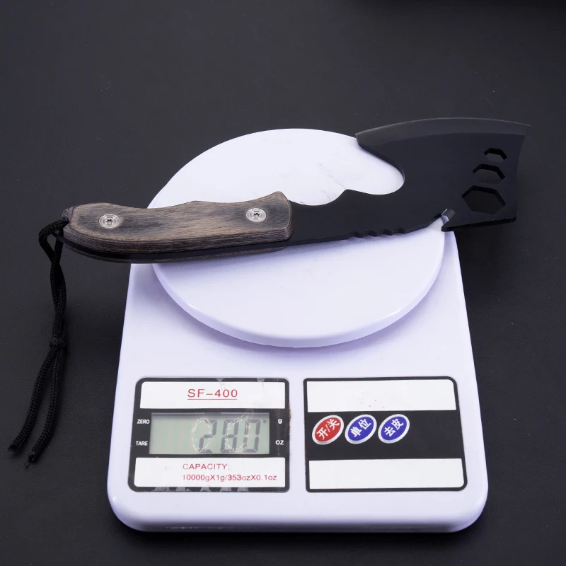 Multi function Camping tools stainless steel axe wooden axe handle survival hatchet