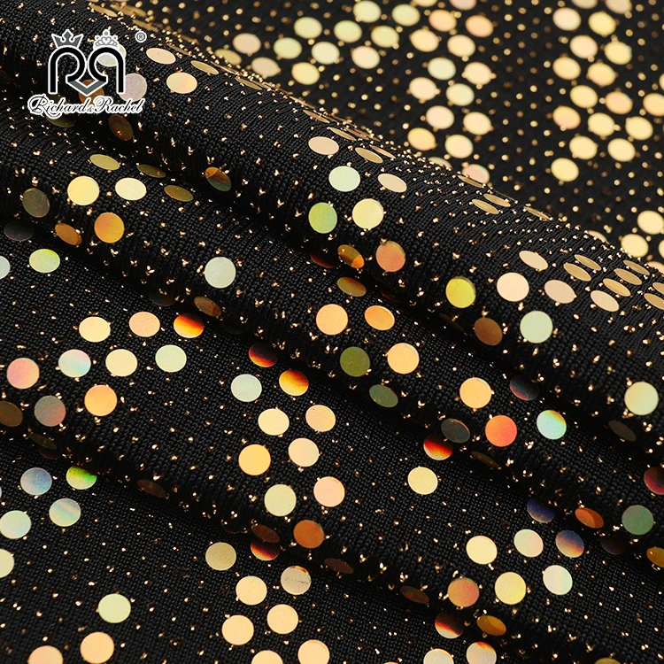
RNR TEXTILE FASHION GARMENT FABRIC WITH SEQUIN GLITTER DESIGN KNIT JERSEY FABRIC 