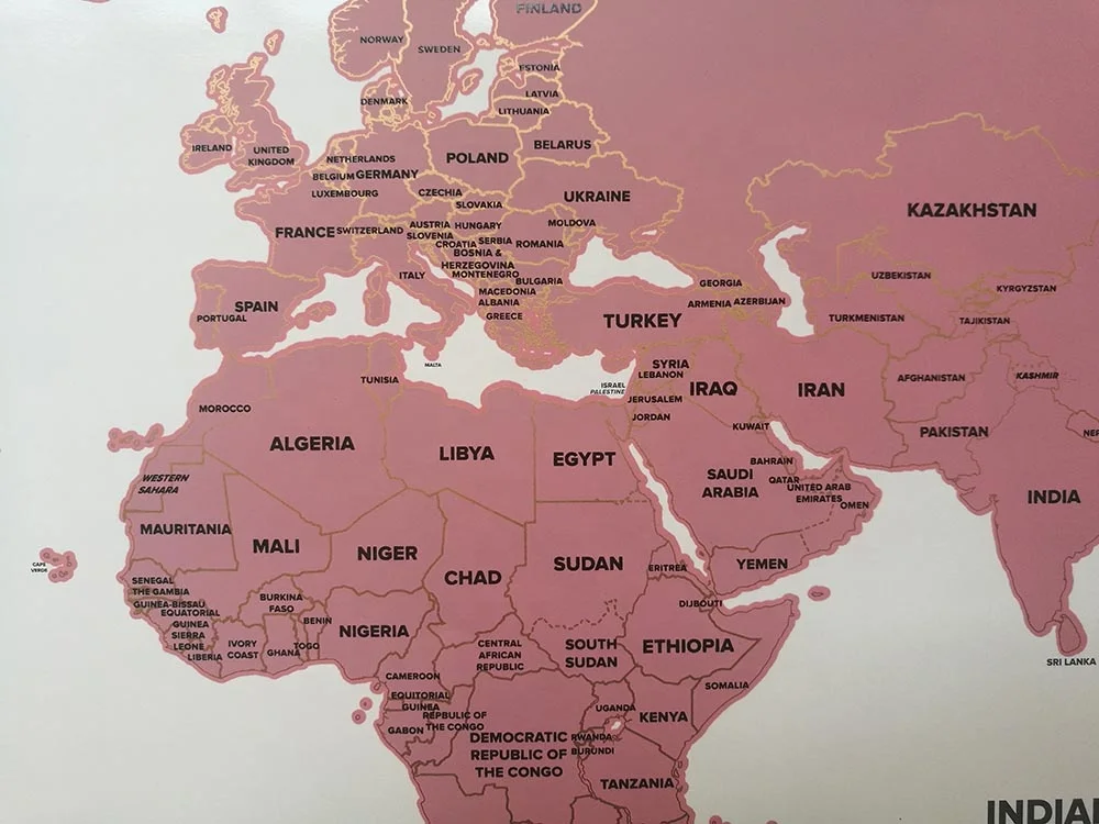 
Customize scratch off map rose gold deluxe edition easy scratch 