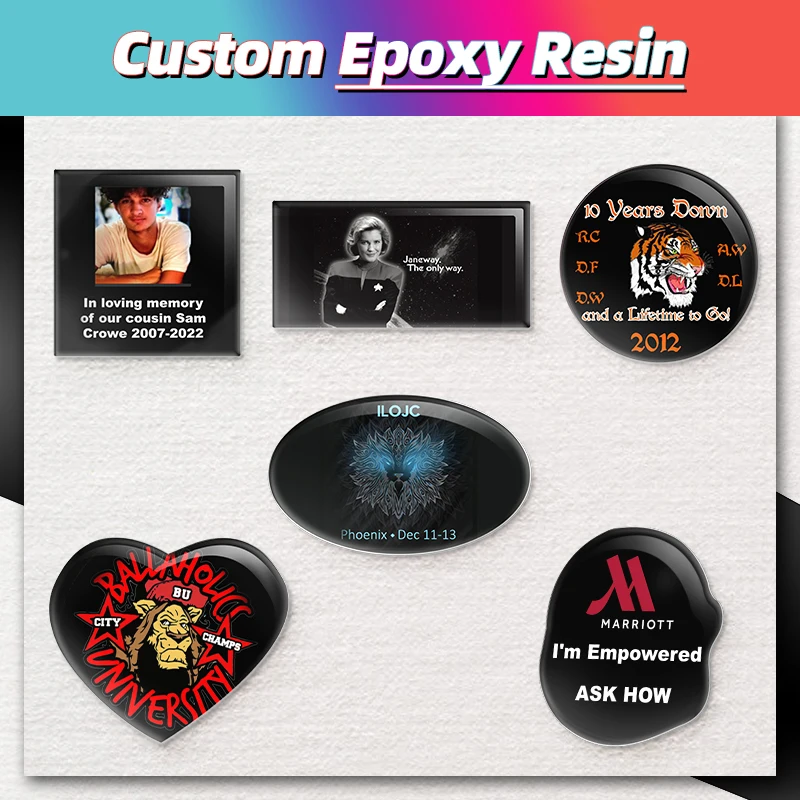 Custom Printed Round Pin Back Button Badge PVC Plastic OPP Bag Party Decoration Resin Plastic 2 Holesshirt Button Custom Desgin