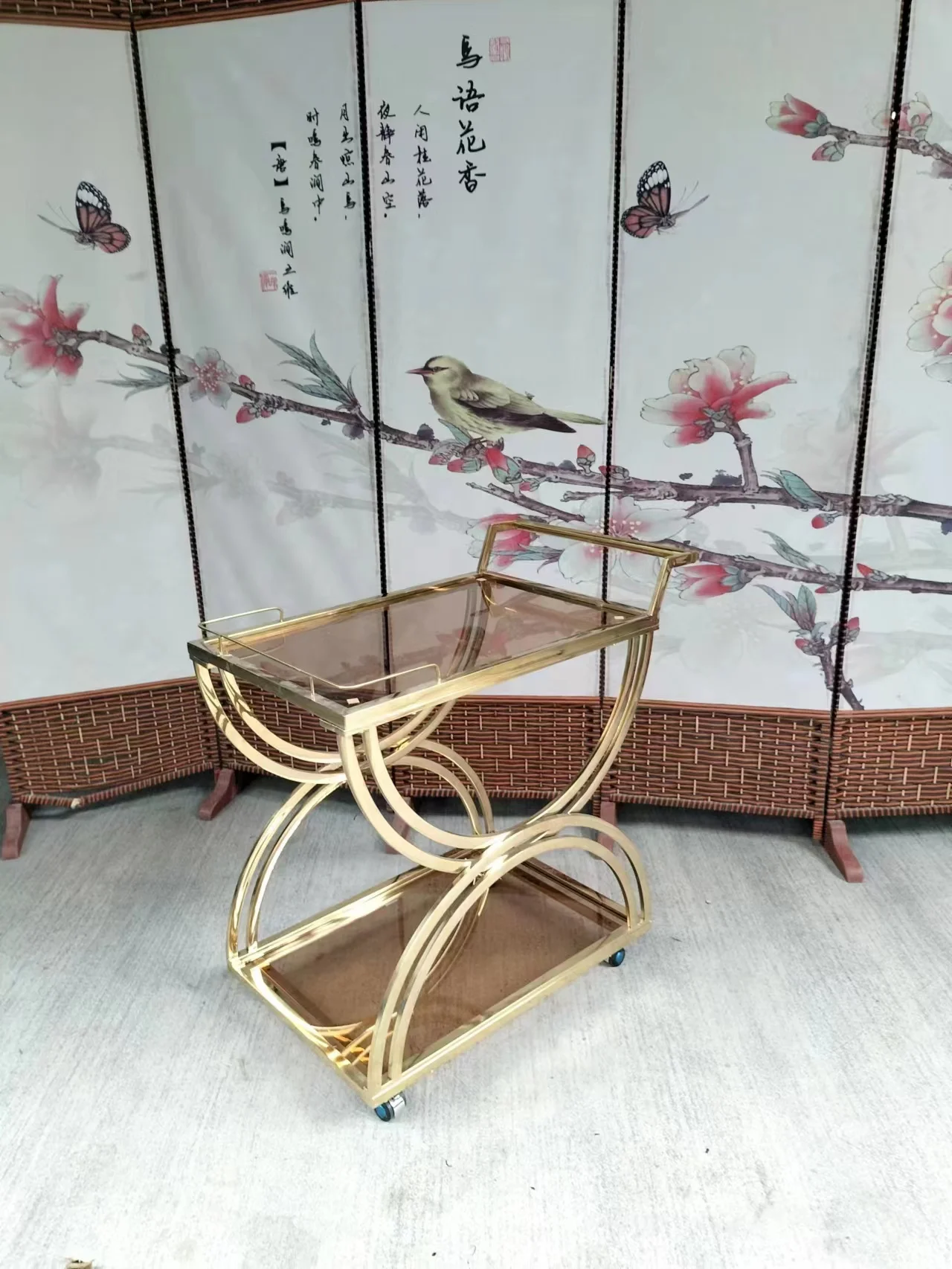 modern glass top round black and white scandinavian italian coffee table glass top stainless steel base coffee table from China