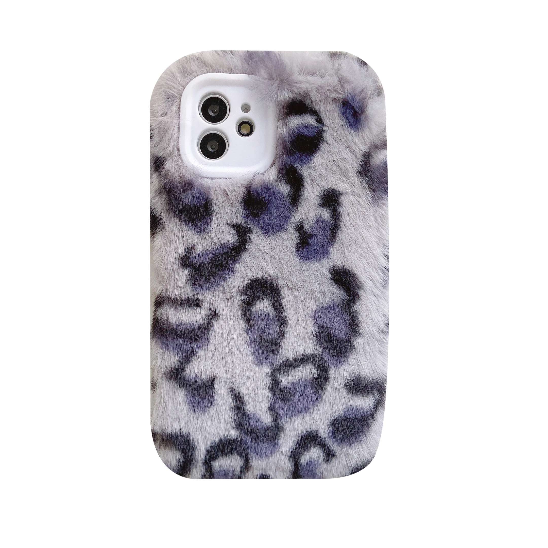 Fashion Plush Hair Leopard Fur Warm Fuzzy Fluffy TPU Soft Case Skin Cover For IPhone 13 Pro Max XR X XS Max 8 7 6
