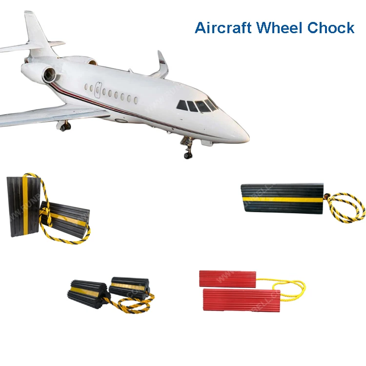 Aircraft Wheel Chocks Small Size Ribbed Rubber Reflective Tape Rope