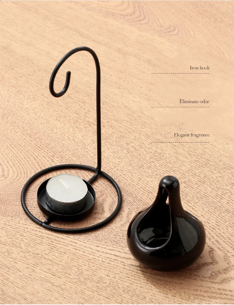 halloween ceramic wax melt burners aromatherapy essential oil burner home decor black hanging cauldron oil burner