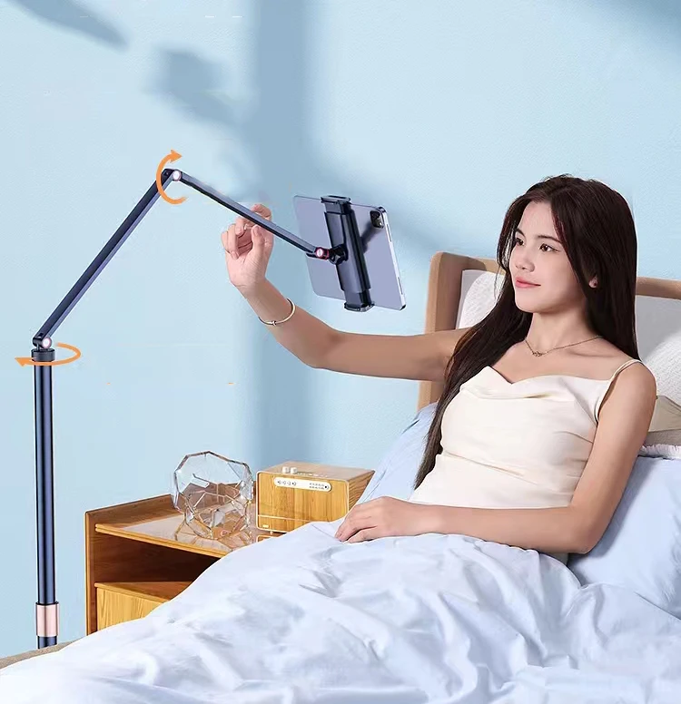 The new design factory wholesale can be 3620 degrees rotation of the adjustable telescopic foldable phone tablet stand