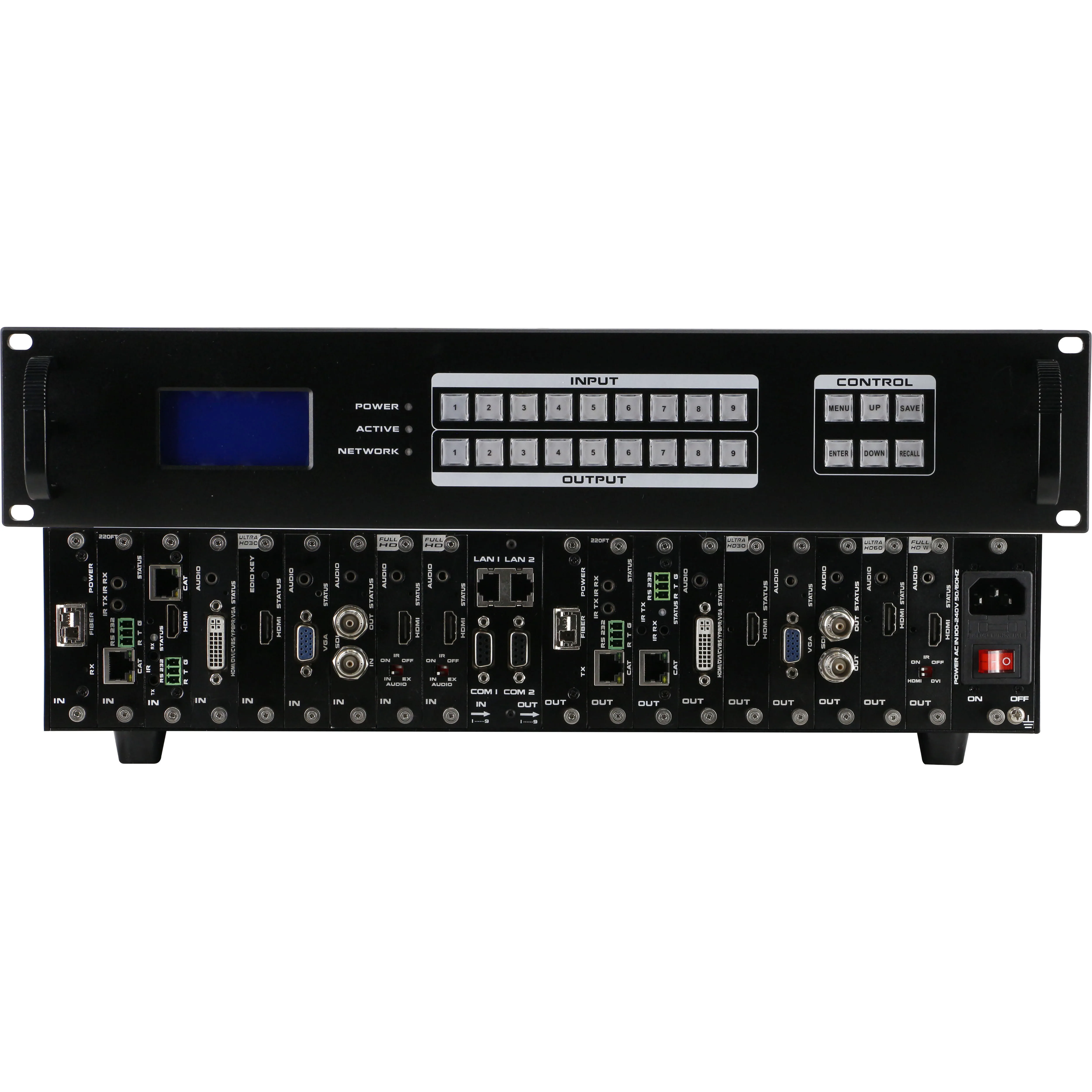 opaxy hot sale Solid structure 4k Video Mixer 8x8 1 card 1 port 1080P 4K30 and 4K60  Video Matrix Switcher