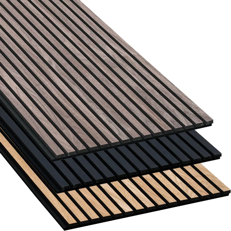 Decorative Flexible Wooden Mdf Oak Akupanels Board Slat Wood Panel Soundproof Wall Acoustic Panels