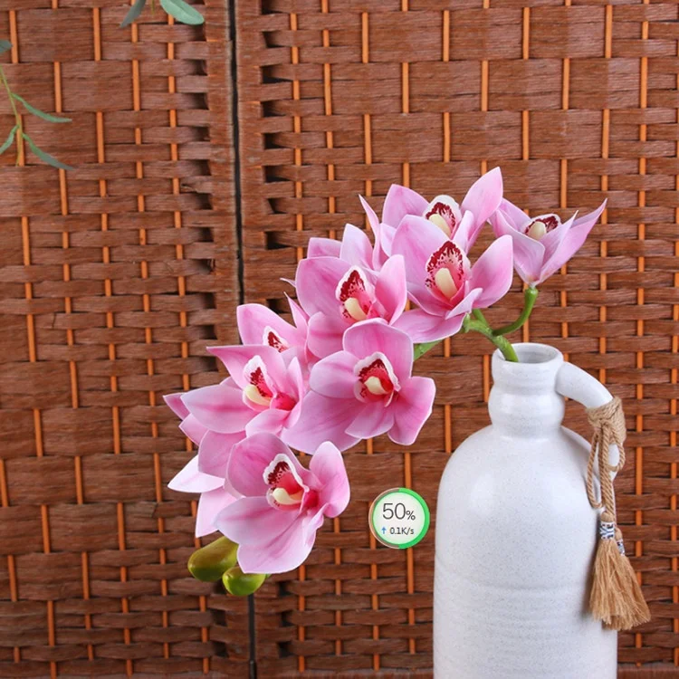 Wholesale high quality real feel latex orchid 3D printing artificial orchid flower for hotel home decoration