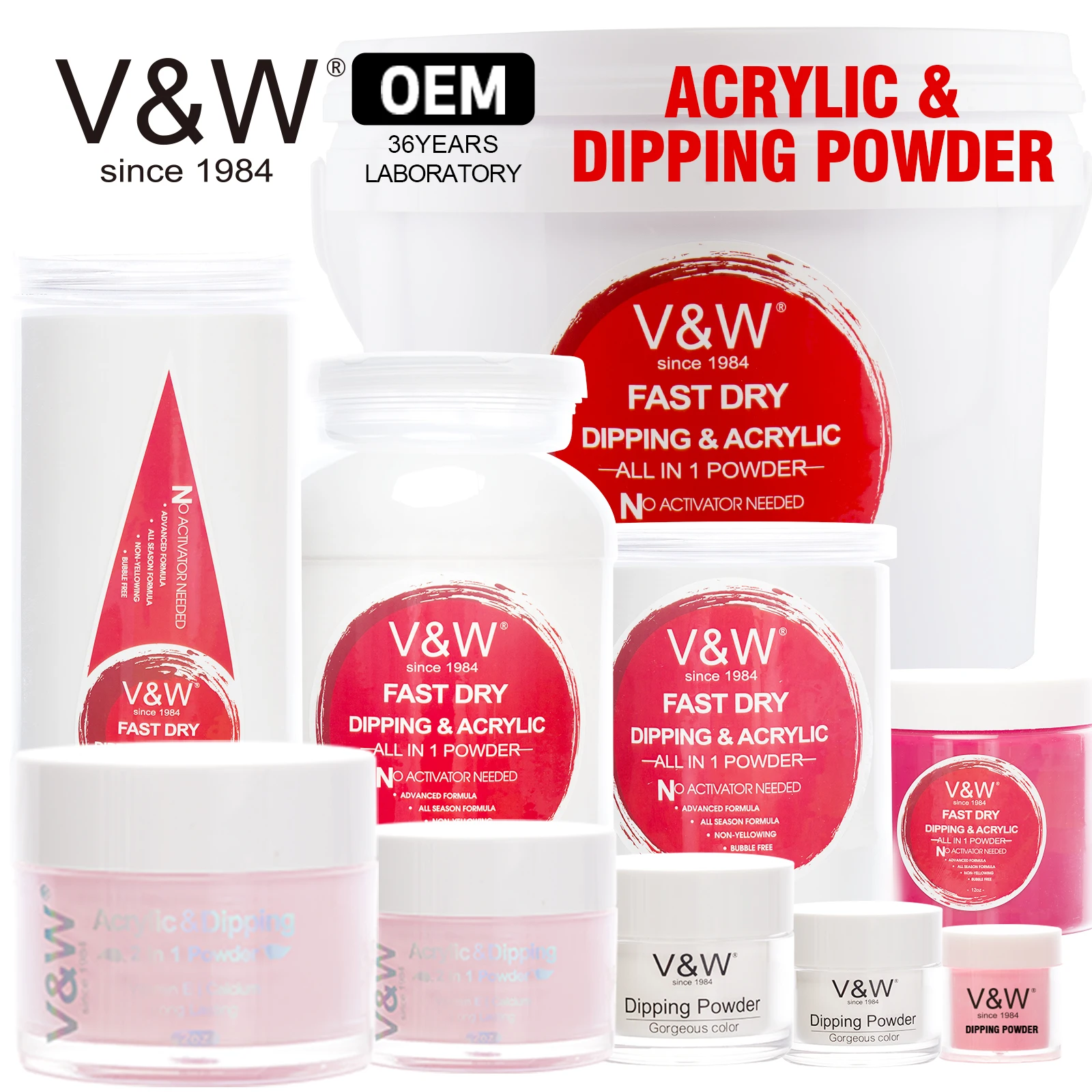 OEM Private Label High Quality Nail Acrylic Powder Colored 1oz Clear Acrylic Dipping Powder Nude Acrylic Dip Powder For Nails