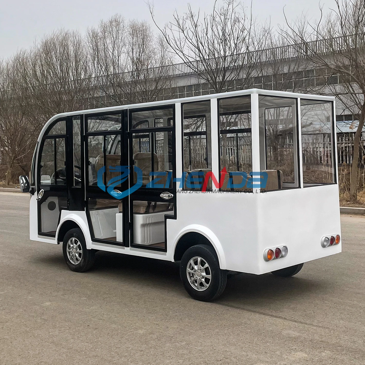 Electric Bus Mini Tourist Shuttle 18 Passengers Four Wheels Electric Sightseeing Bus