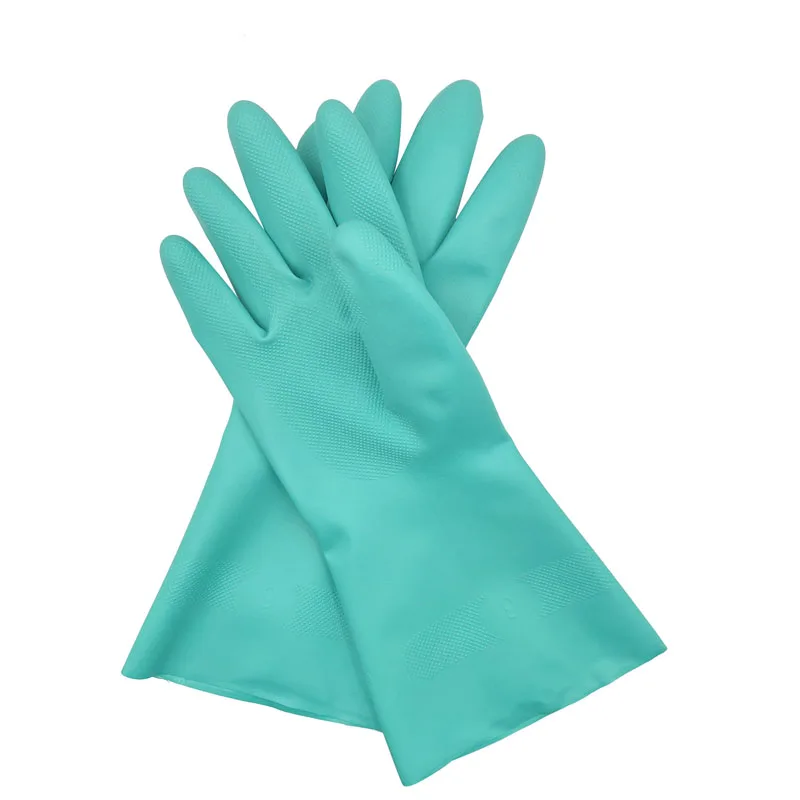 Factory Latex Dishwashing Kitchen Cleaning Hand Gloves Waterproof Nature Rubber Green Household Rubber Glove Manufacturers