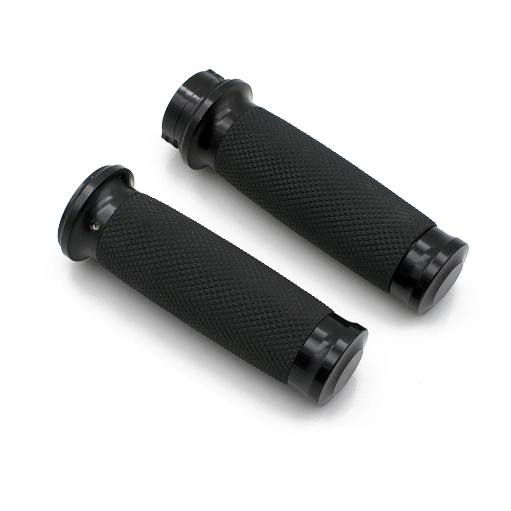 Universal Black Classic Retro Motorcycle Accessory Handle Modified Aluminum Rubber Motorcycle Handlebar Grips
