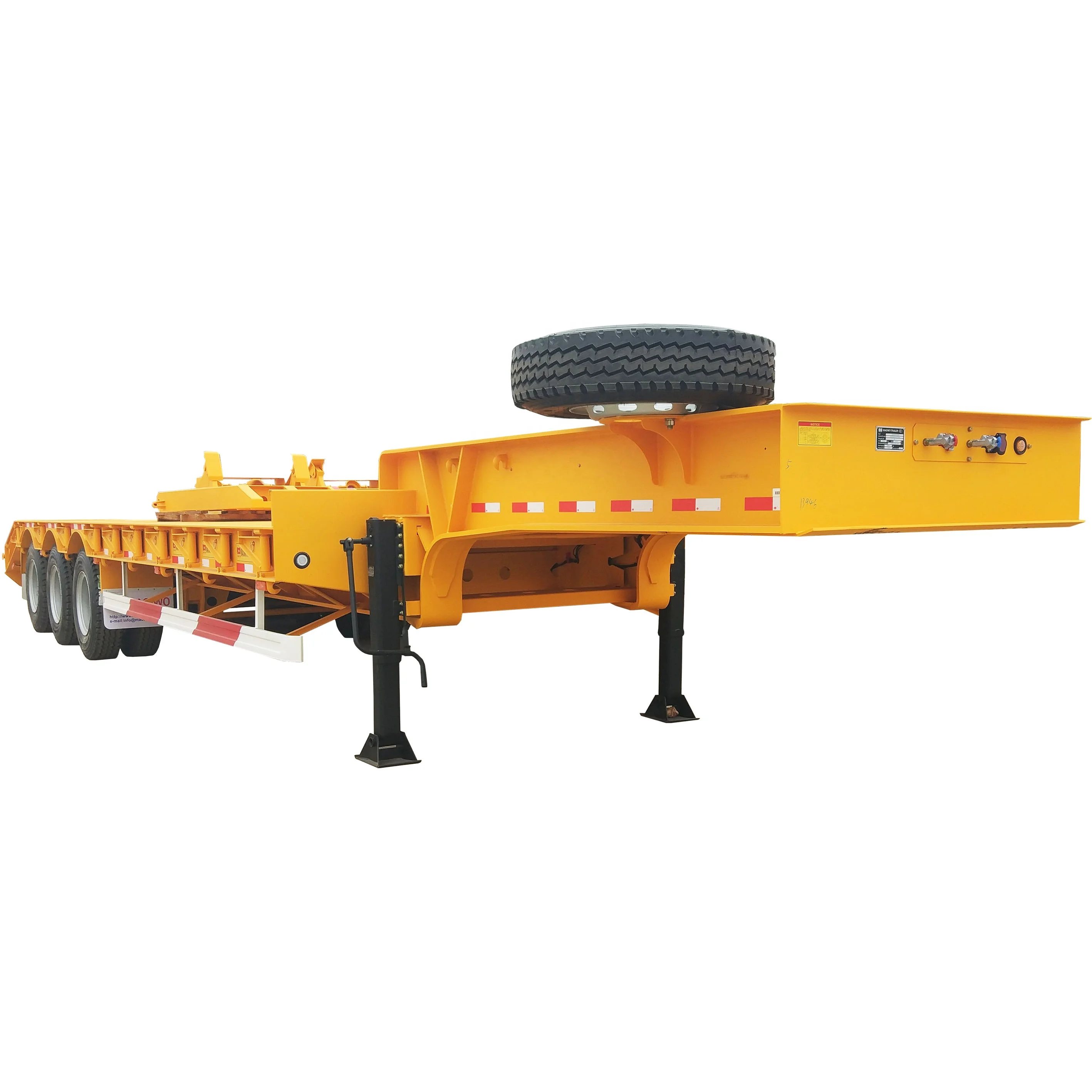 Great 60 Ton rear tipper tipping cargo low bed trailer Hydraulic side van lowbed tractor trailer buggy utility tandem for sale