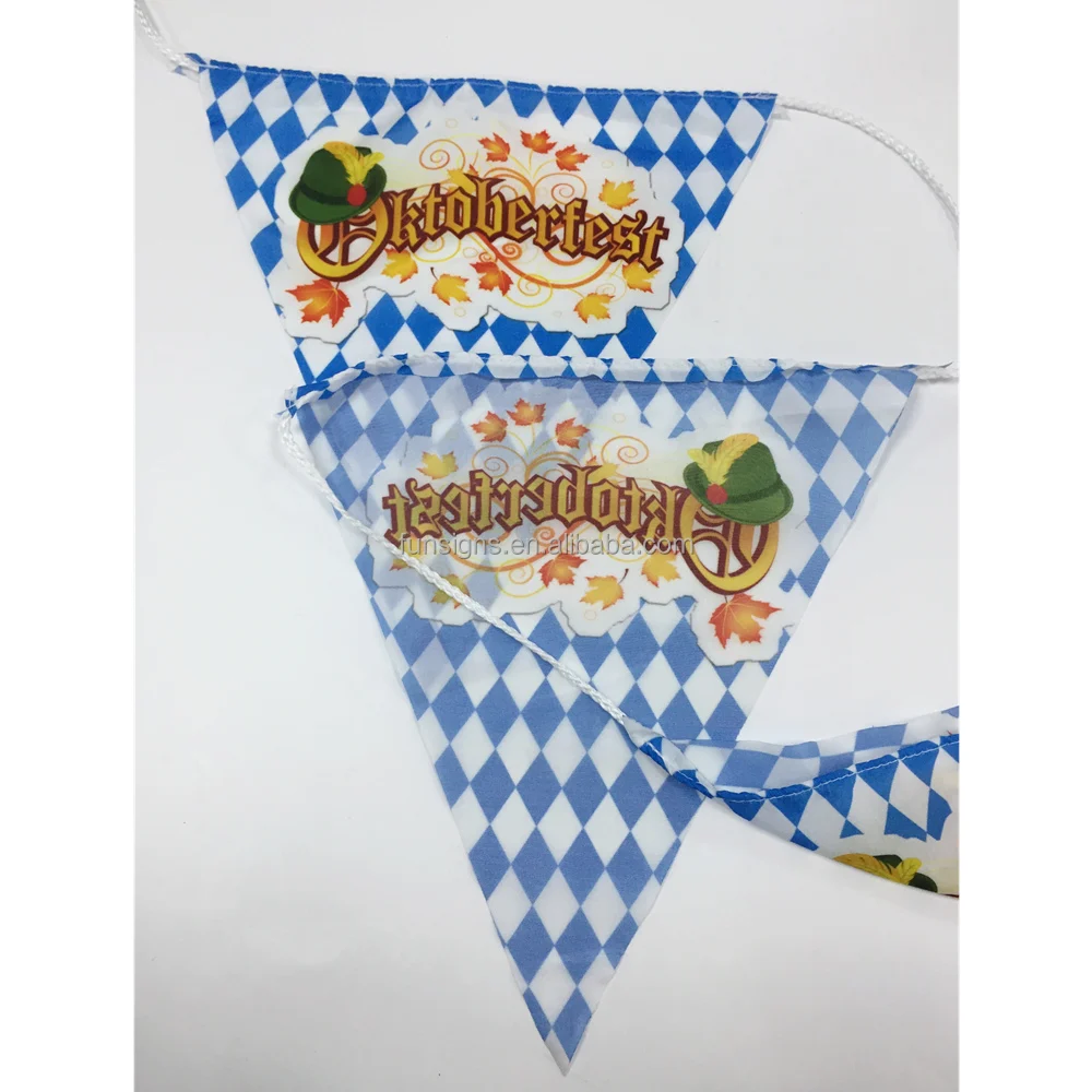 Custom Polyester Fabric Pennant String Flag for Celebration Decoration Triangle Bunting Flag