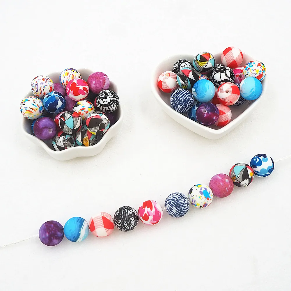 Buy 15mm Newborn Perle Teething Beads For Jewelry Making Baby Products DIY Round Silicone Beads