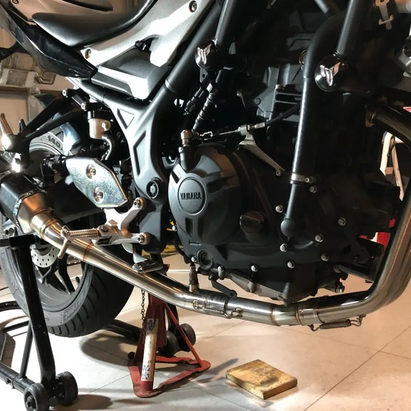 Accessories For Yamaha YZF-R3 R25 MT03 Exhaust Pipe Link Ak Muffler Silencer R3 Moto Escapes Full System 2016-2019 R3 Elbow