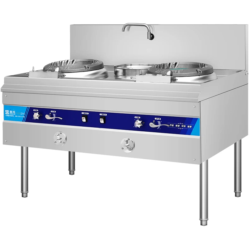 Stainless Steel 4-burner Gas Stove Popular Industrial Gas Stove 2 Burner Stand feet Commercial Gas Stove For Wok