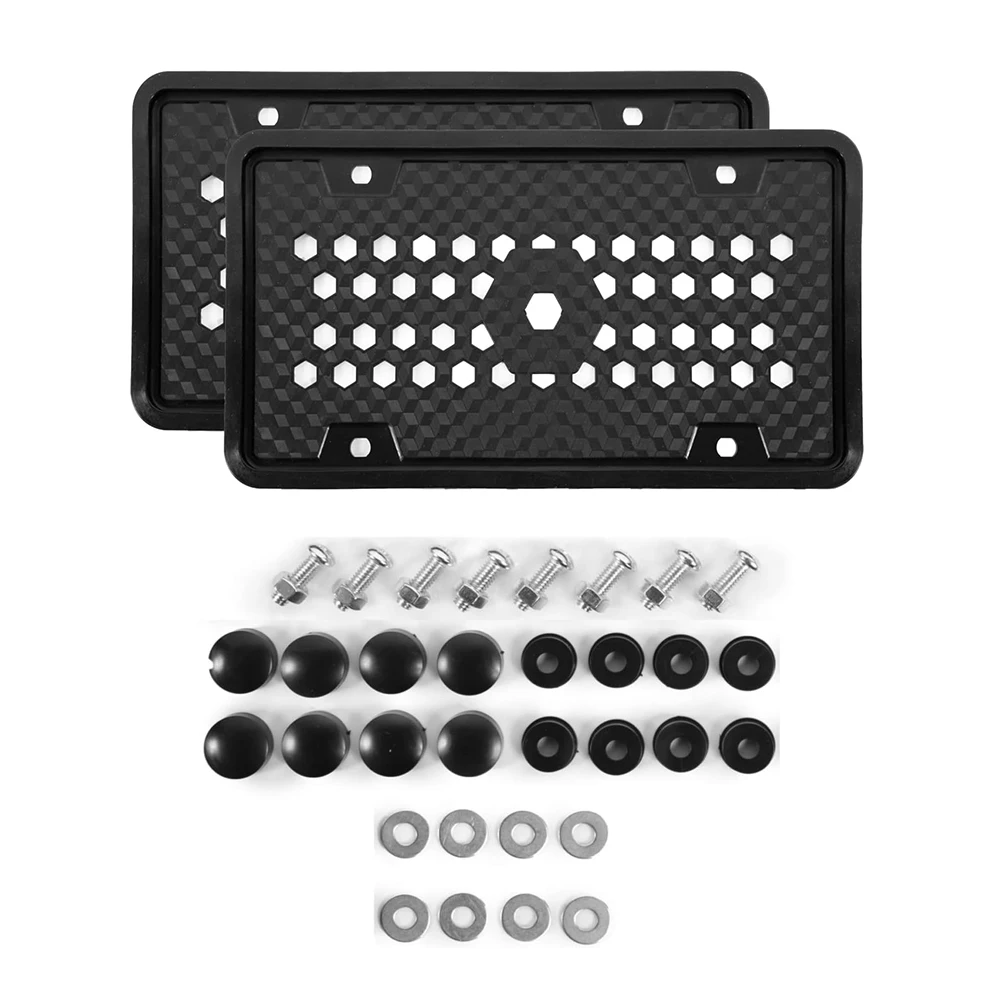 Durable Car Tag Holders Car Silicone License Plate Frames 2 Pack