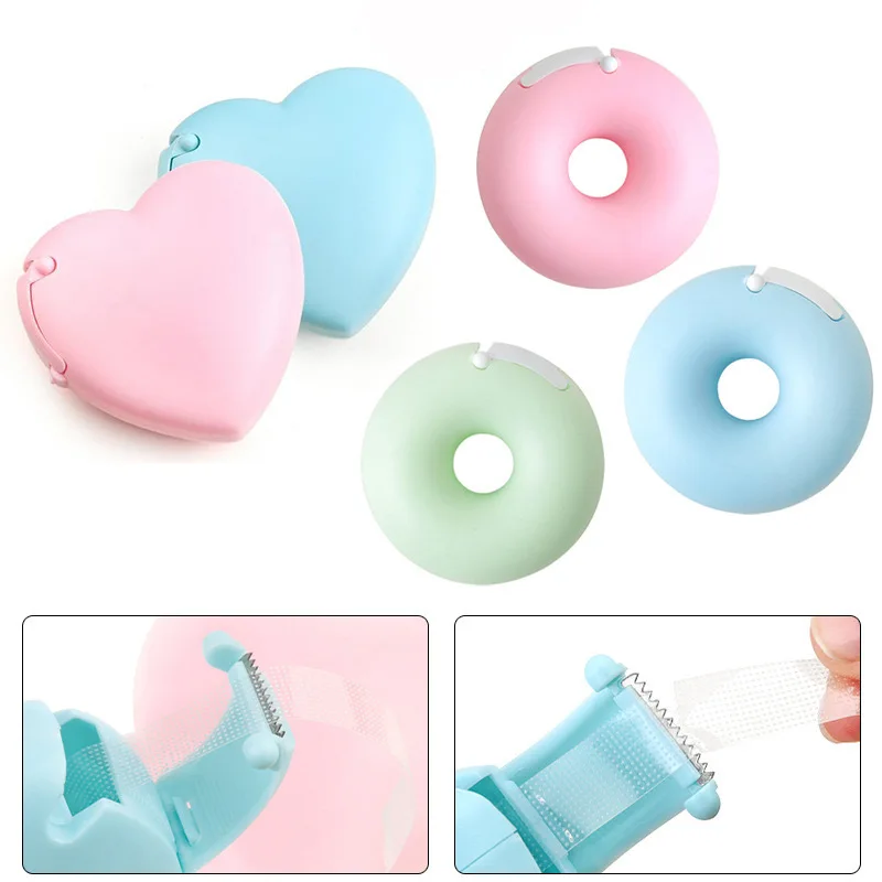 Eyelash Extension Lash Tape Dispenser Masking Cutter Design Of Love Heart discount promotion Candy Color Sweet heart Donuts Tape