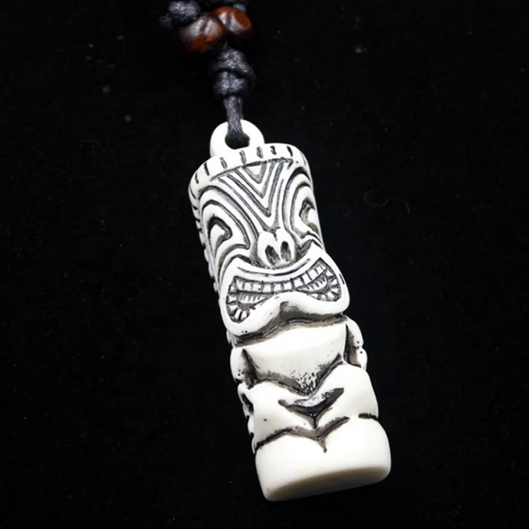 Hot Sale Maya necklace yak bone necklaces Indian pendant Primitive tribes jewelry Handmade TIKI Choker for surfing