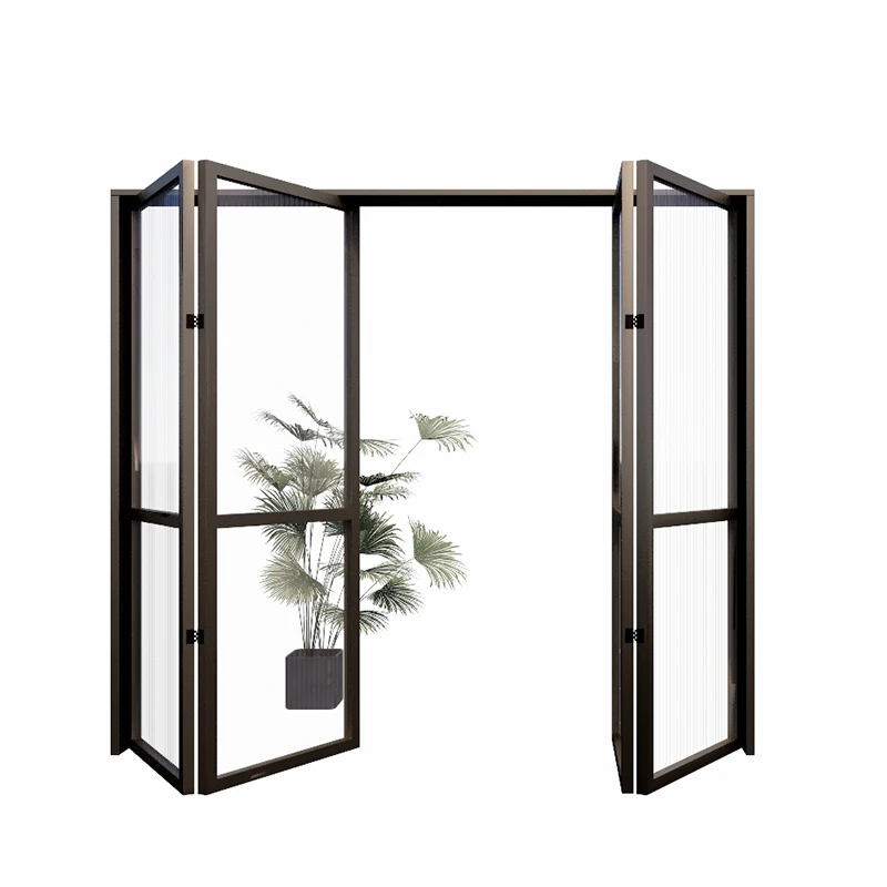 Aluminum patio folding glass doors indoor and outdoor soundproof and safe bifold doors