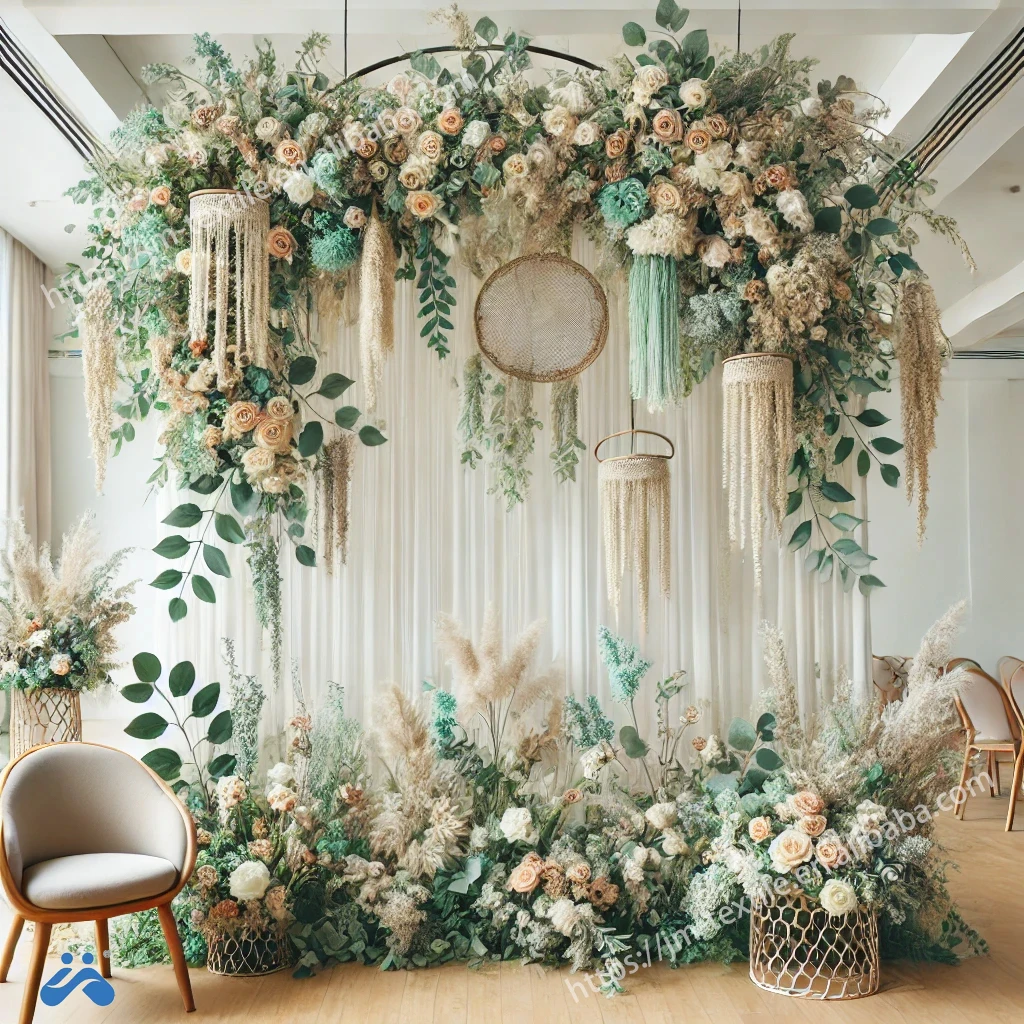 Hot Sale Artificial Wisteria Flowers Vines Garland Hanging Plants Wall Foliage Wedding Ceiling Decoration