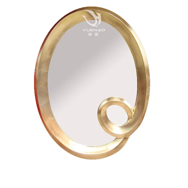 Luxury Antique Gold Metal Iron Frame Mirror Wall Art Indoor Wall Mounted Mirror Frame